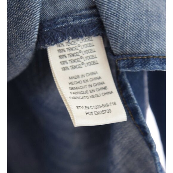 Cloth & Stone Anthropologie Sz XS Off Shoulder Chambray Denim Blouse Top Womens - Picture 10 of 10